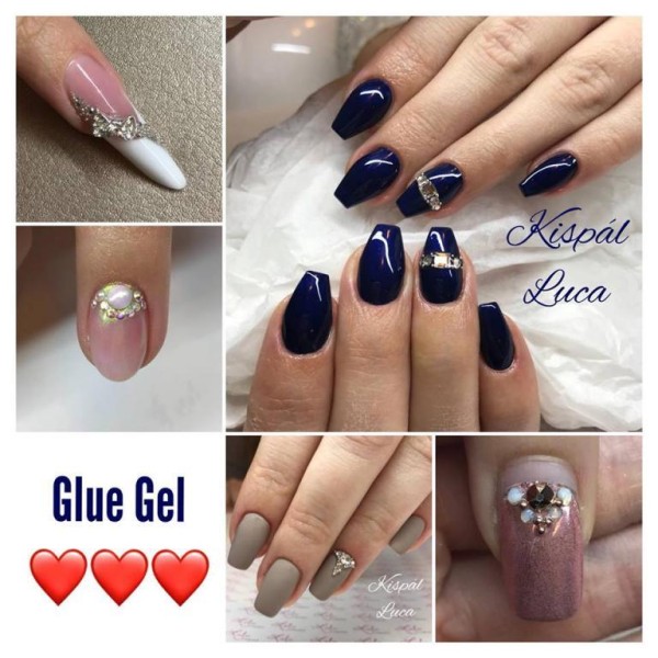 Köves köröm - Nailart Glue géllel