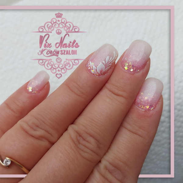 Glitter ombre virággal