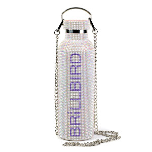 Fehér színjátszó strasszos kulacs