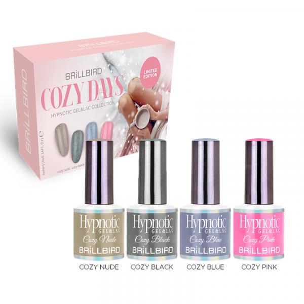 Cozy Days Hypnotic gel&lac kit (4 ml Hypnotic Cozy Nude, Black, Blue, Pink)