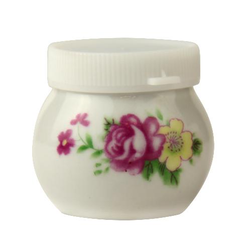 Porcelán tégely BB - Virágos
